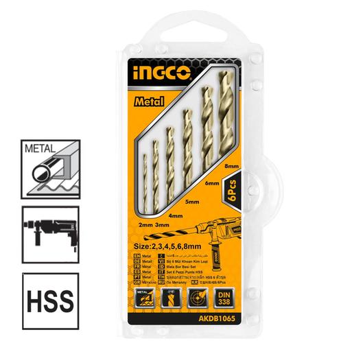 Τρυπάνια Μετάλλου HSS 2-8mm Σετ 6 τεμ. INGCO AKDB1065 