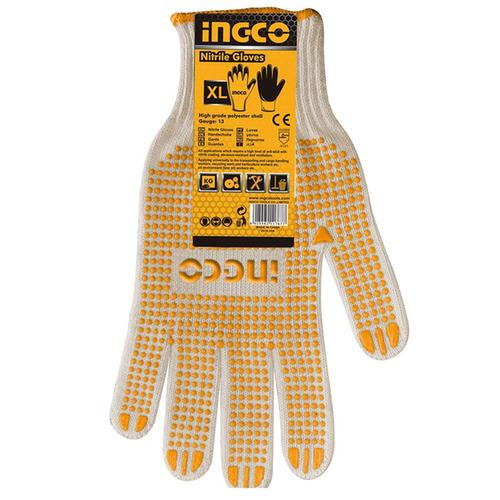 Γάντια βαμβακερά με Κόκκους XL ζεύγος INGCO HGVK05P