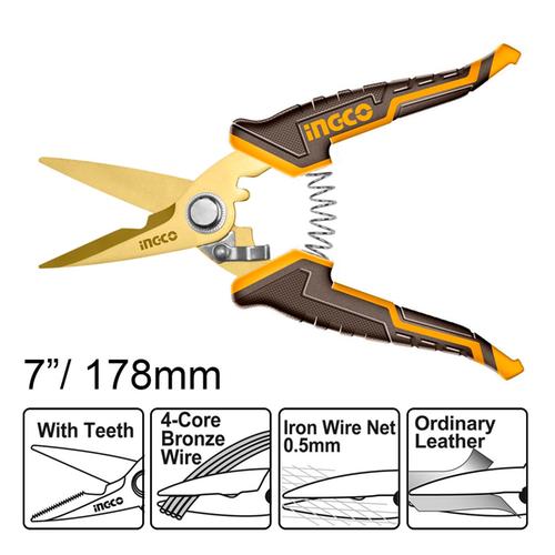 Ψαλίδι Πολλαπλών Χρήσεων 180mm INGCO HES0187 