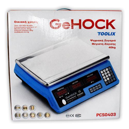 Ψηφιακή Επιτραπέζια Ζυγαριά έως 40kg Μπλε GeHOCK PCS0403