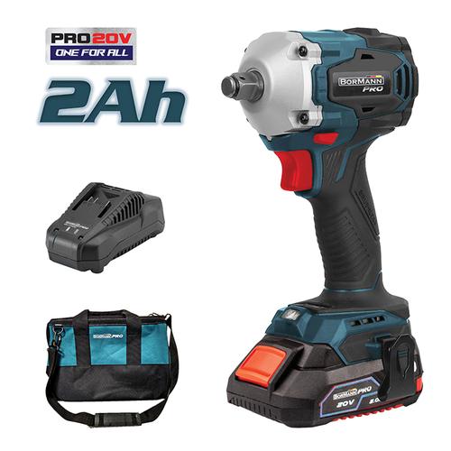 Μπουλονόκλειδο Compact,Brushless,Μπαταρίας 20V, 3 ταχυτήτων σε Τσάντα Μεταφοράς 1x2Ah BORMANN BBP9230