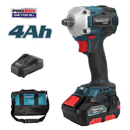 Μπουλονόκλειδο Compact,Brushless,Μπαταρίας 20V, 3 ταχυτήτων σε Τσάντα Μεταφοράς 1x4Ah BORMANN BBP9240