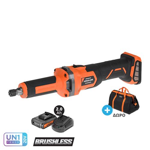 Λειαντήρας ευθύς 20V Brushless 1x2Ah + Φορτιστής + Τσάντα KRAUSMANN U89020-12SB