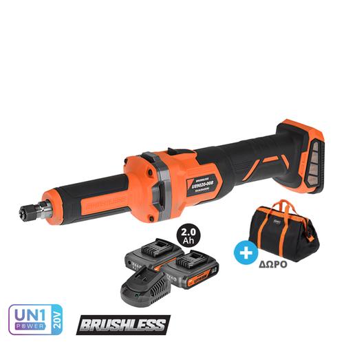 Λειαντήρας ευθύς 20V Brushless 2x2Ah + Φορτιστής + Τσάντα KRAUSMANN U89020-22SB