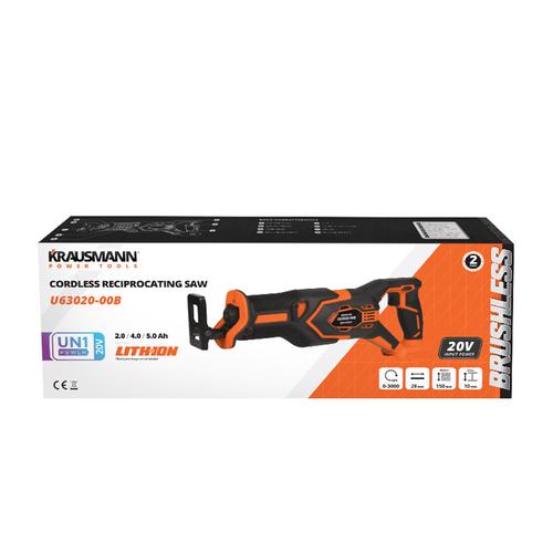 Σπαθόσεγα 20V Brushless SOLO (Χωρίς μπαταρία & Φορτιστή) KRAUSMANN U63020-00B