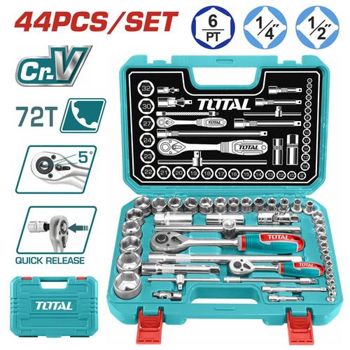 TOTAL ΣΕΤ ΚΑΣΕΤΙΝΑ ΚΑΡΥΔΑΚΙΑ 1/4" & 1/2" 44ΤΕΜ (THT421441)