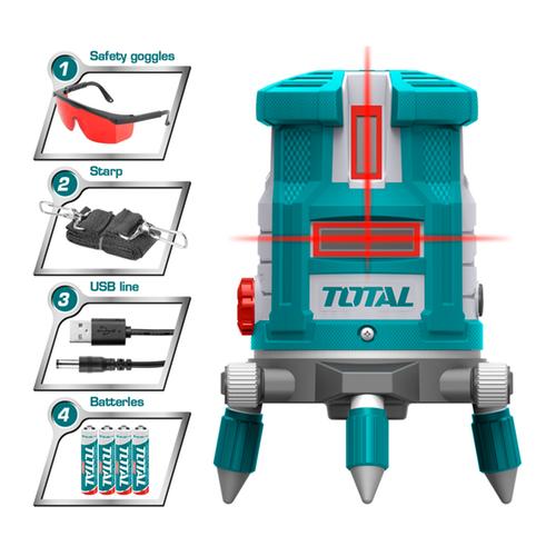 TOTAL ΑΛΦΑΔΙ LASER ΑΥΤΟ-ΟΡΙΖΟΝΤΙΟΥΜΕΝΟ 0-20m ΚΟΚΚΙΝΕΣ ΑΚΤΙΝΕΣ (TLL306505)