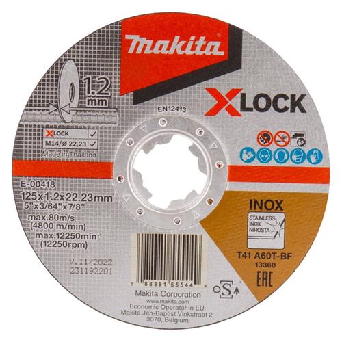 Δίσκος κοπής INOX 125mm X-Lock MAKITA E-00418